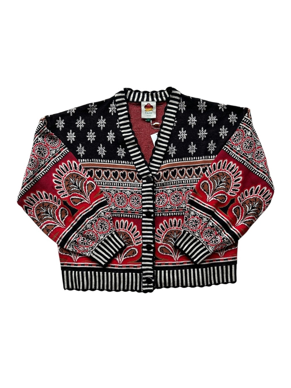 FARM Rio Ainika Love Coconut Groove Knit Cardigan Size Large NWT - Picture 3 of 6